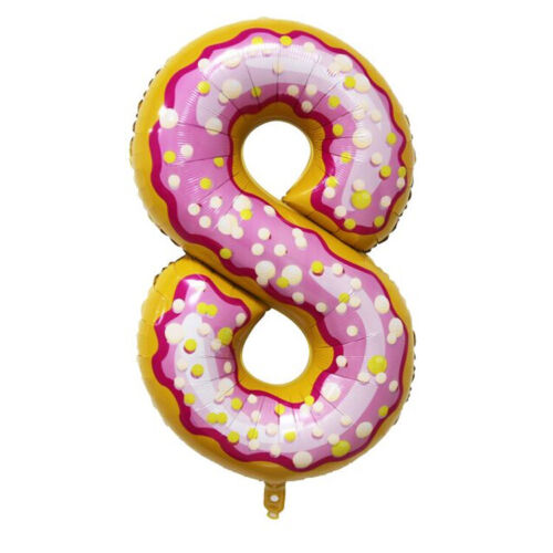 Donut Number Foil 40 " Helium Balloons . 1 to 9