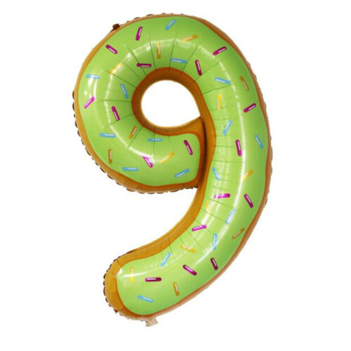 Donut Number Foil 40 " Helium Balloons . 1 to 9