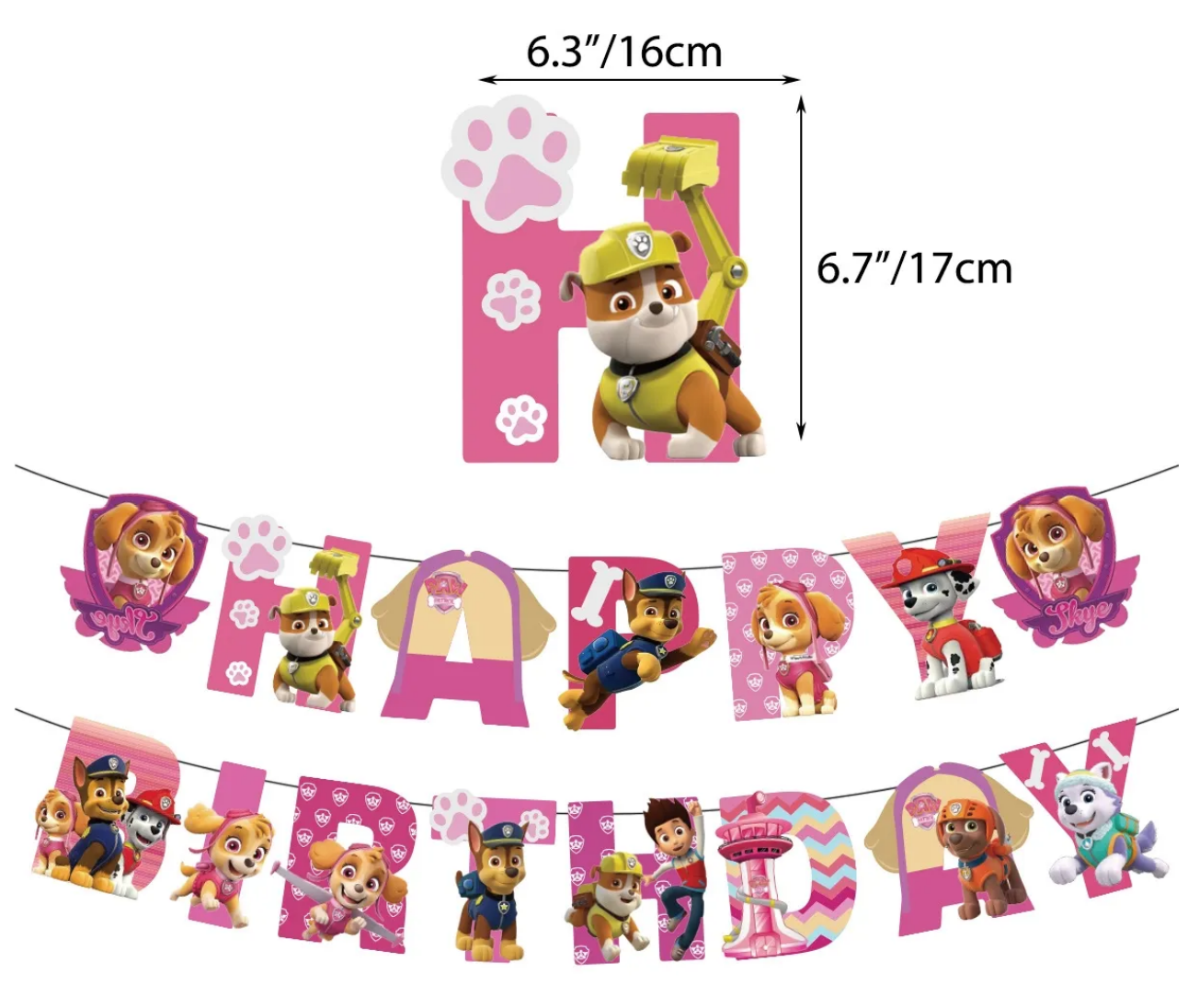 Paw Patrol Girls Edition Pink Party Decoration package - Preppy Kids (Grand Bazaar)