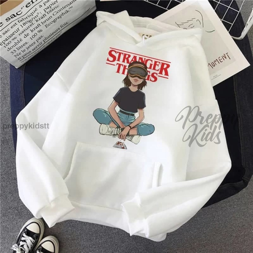 Stranger Things Eleven White Hoodie (Fleece) 3D Hoodies