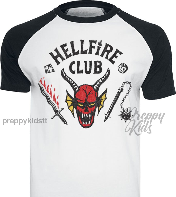 Stranger Things Tshirt (HellFire Club White & Black Tshirt) - Preppy Kids (Grand Bazaar)