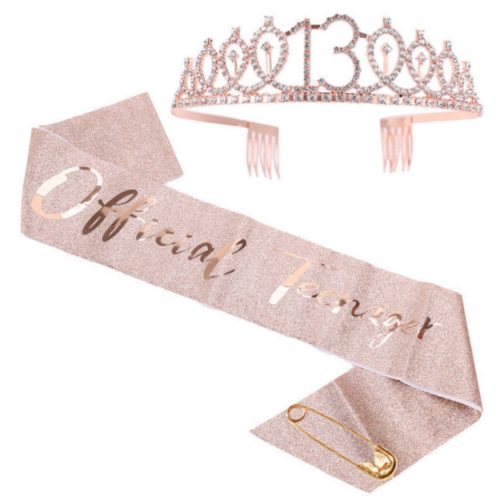 Tiara and Sash - 13th Birthday (Rose Gold) - Preppy Kids (Grand Bazaar)