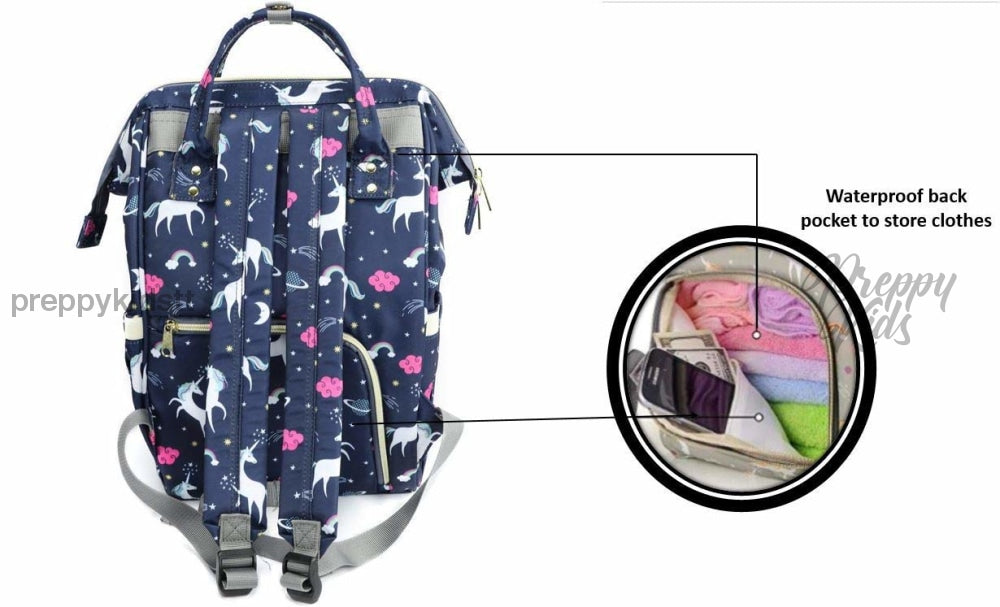 Unicorn Bucket Mummy Baby Bag (Blue) Bags