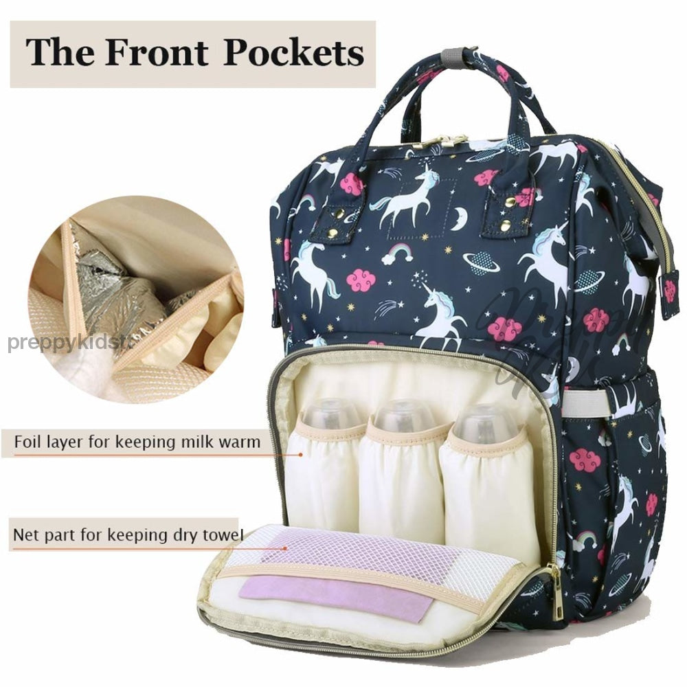 Unicorn Bucket Mummy Baby Bag (Blue) Bags