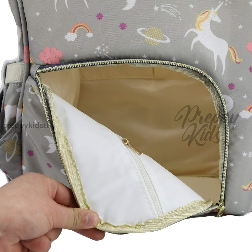 Unicorn Bucket Mummy Baby Bag (Grey) Bags