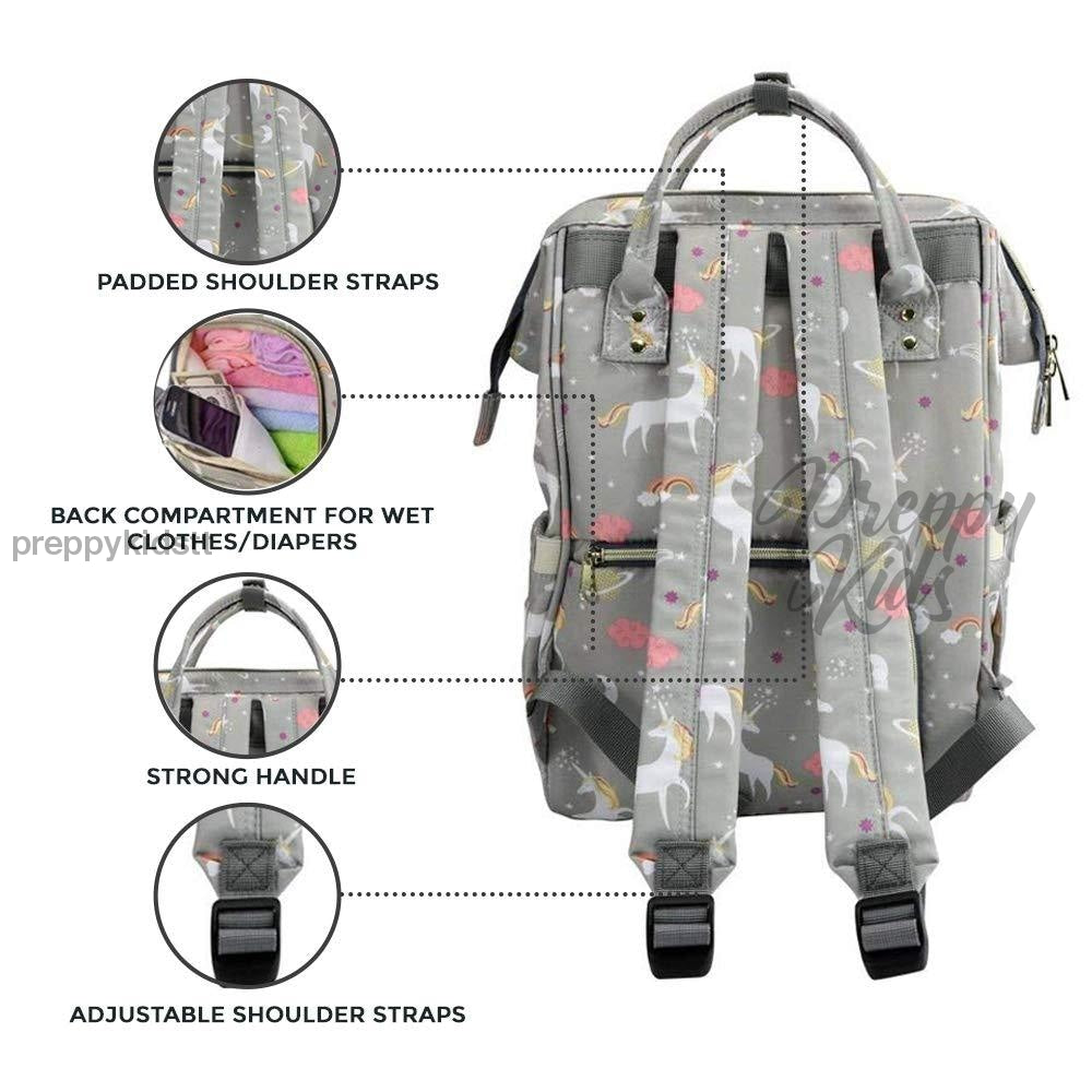 Unicorn Bucket Mummy Baby Bag (Grey) Bags