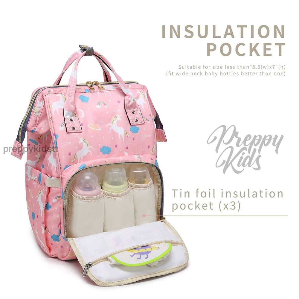 Unicorn Bucket Mummy Baby Bag (Pink Bags