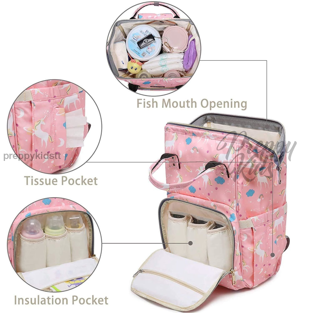 Unicorn Bucket Mummy Baby Bag (Pink Bags