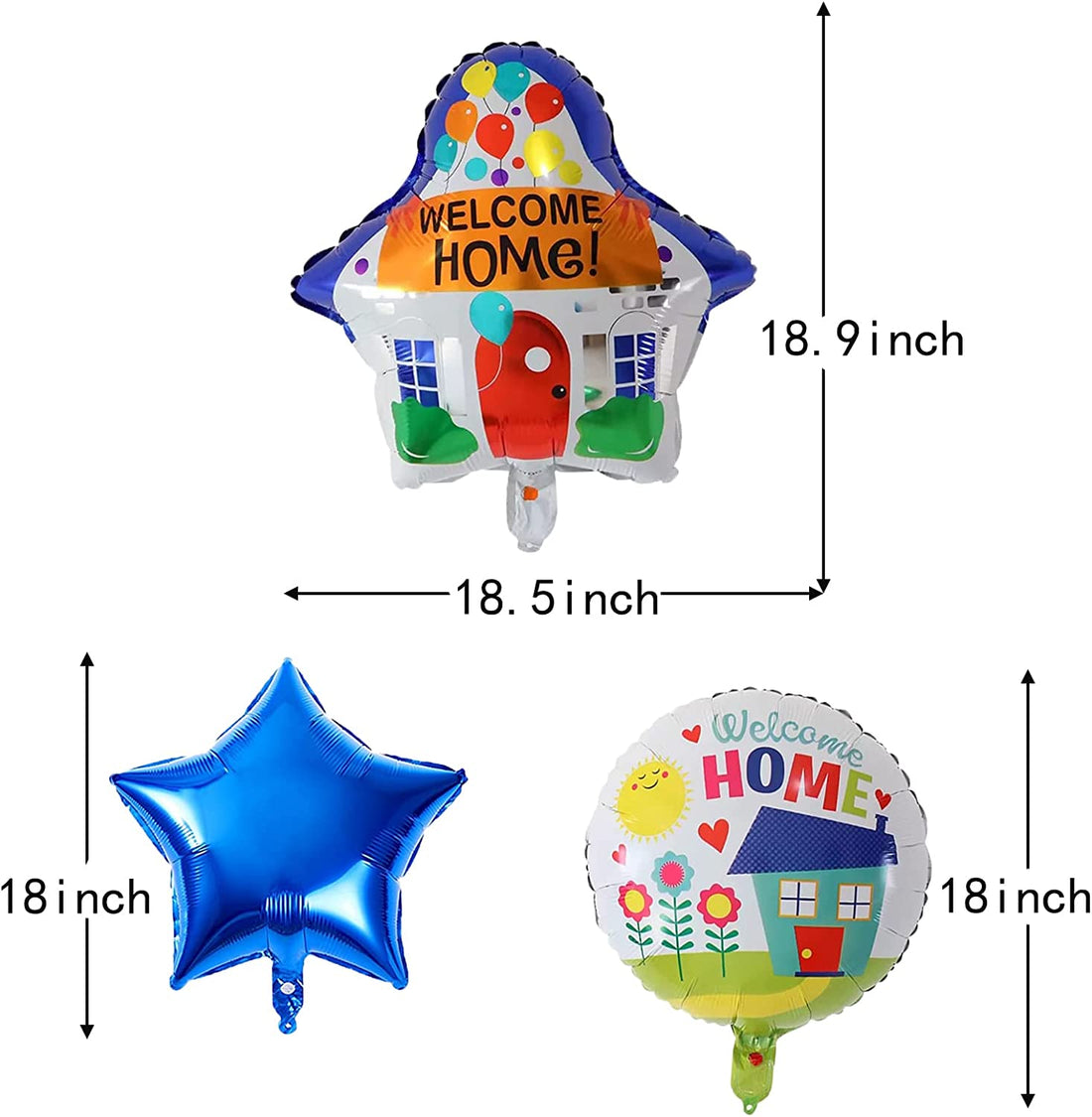 Welcome Home House 5PCS  Foil Balloons for Kids Birthday Baby Shower Party Decorations