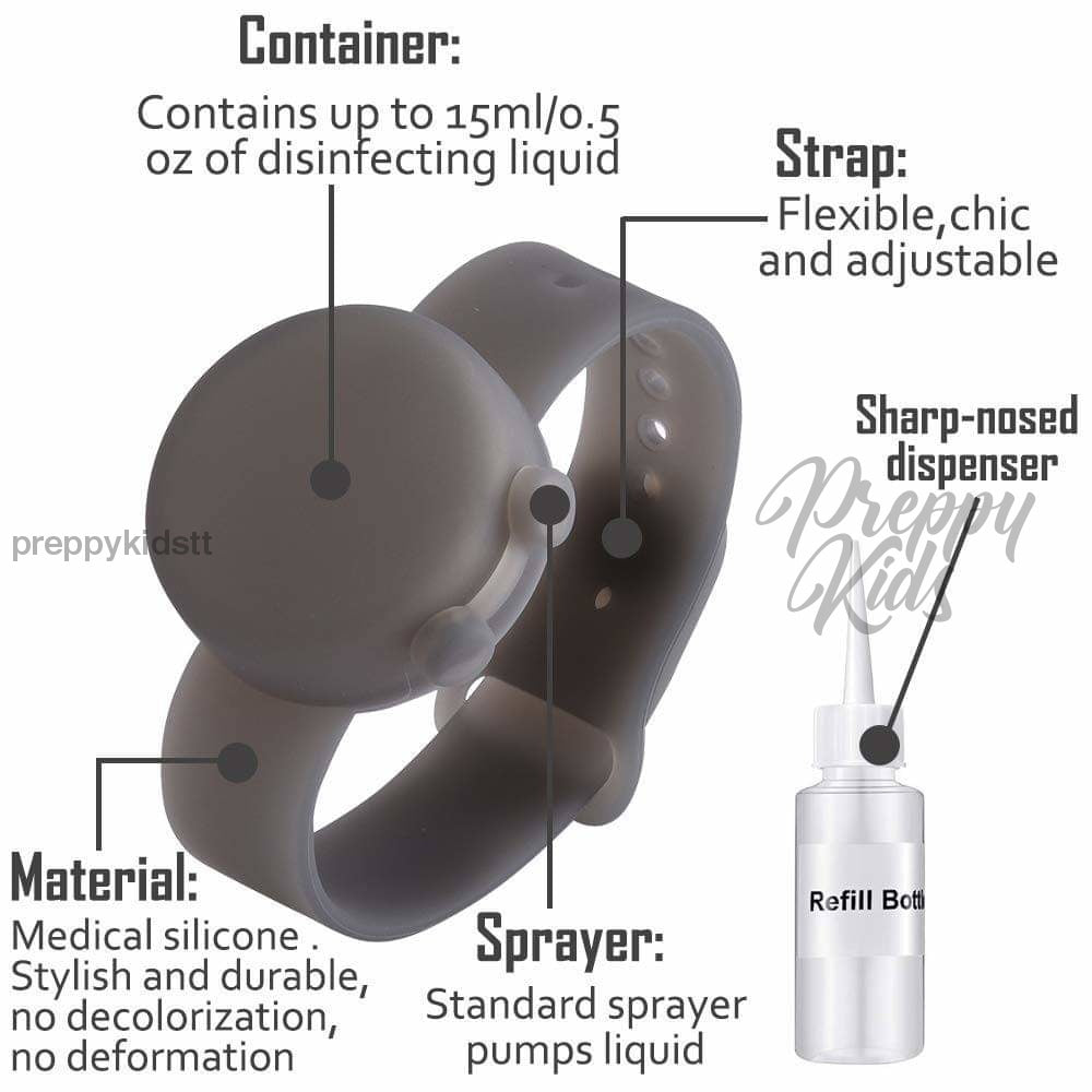 Wristband Hand Sanitiser Bracelet (Black) Bts