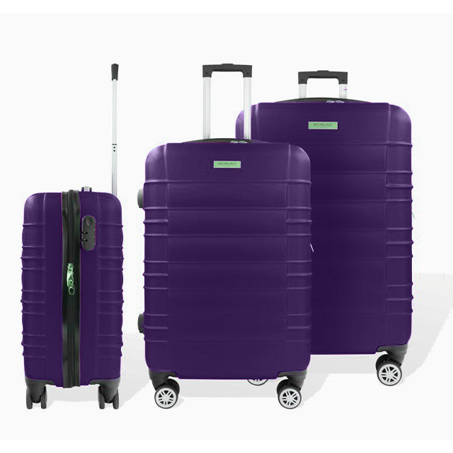 SUITCASE - HOFFMANS TRAVEL LINE 3PC LUGGAGE SET 4 WHEEL BORDEAUX