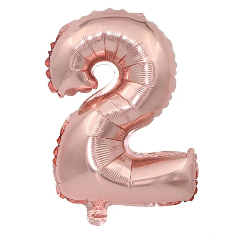 16&quot; Number Rose Gold Foil Helium Balloons (16 inch).  1 to 9