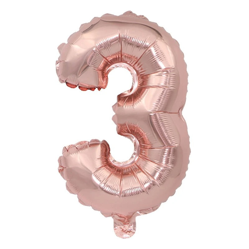 16&quot; Number Rose Gold Foil Helium Balloons (16 inch).  1 to 9