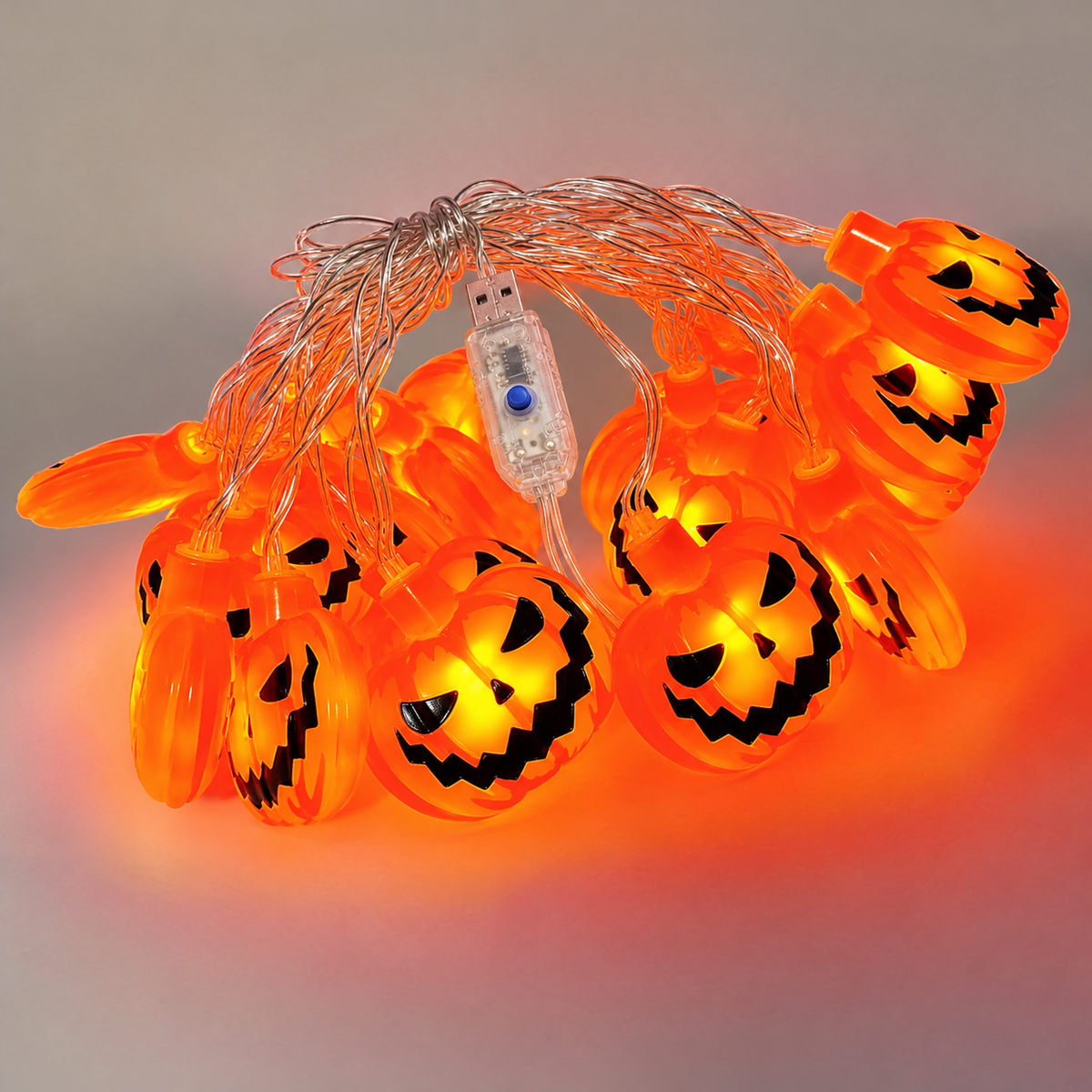 Flat Pumpkin Halloween Lights (Usb)