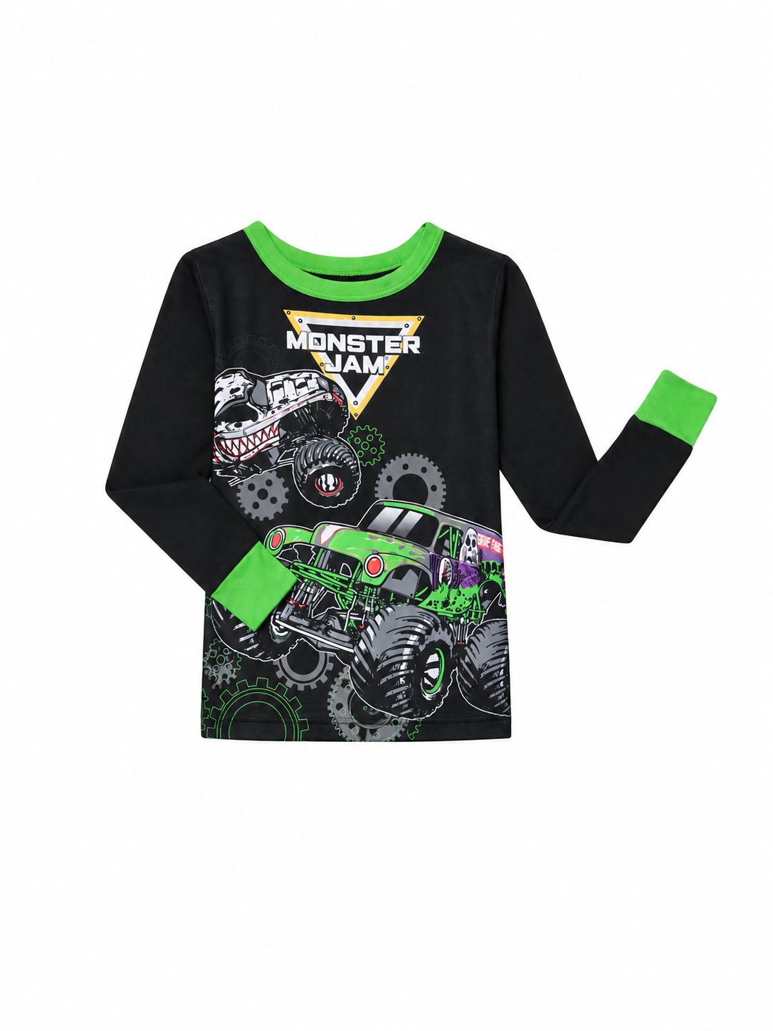 Monster Jam Boys Long Sleeve Soft Pajamas Jersey alone