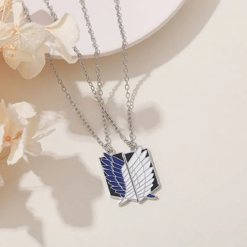 Attack on Titan Couple Necklace Wings of Freedom Pendant Retro - Preppy Kids (Grand Bazaar)