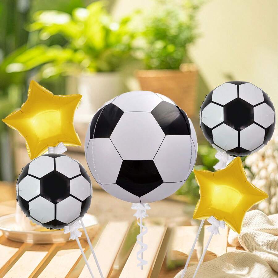 Football 5pc Foil Balloon with gold Stars