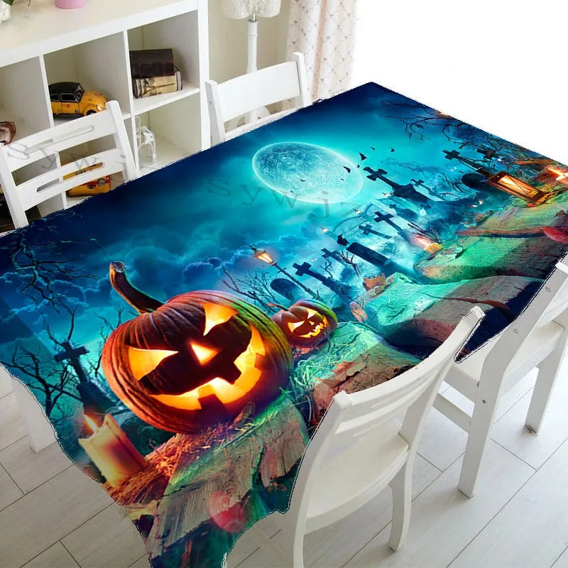 Pumpkin Cemetery Tablecloth Halloween (140cm x 220cm)