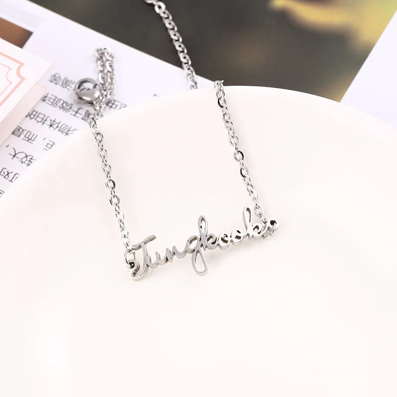 BTS BAND Titanium Steel Bracelet Chain Band Member.