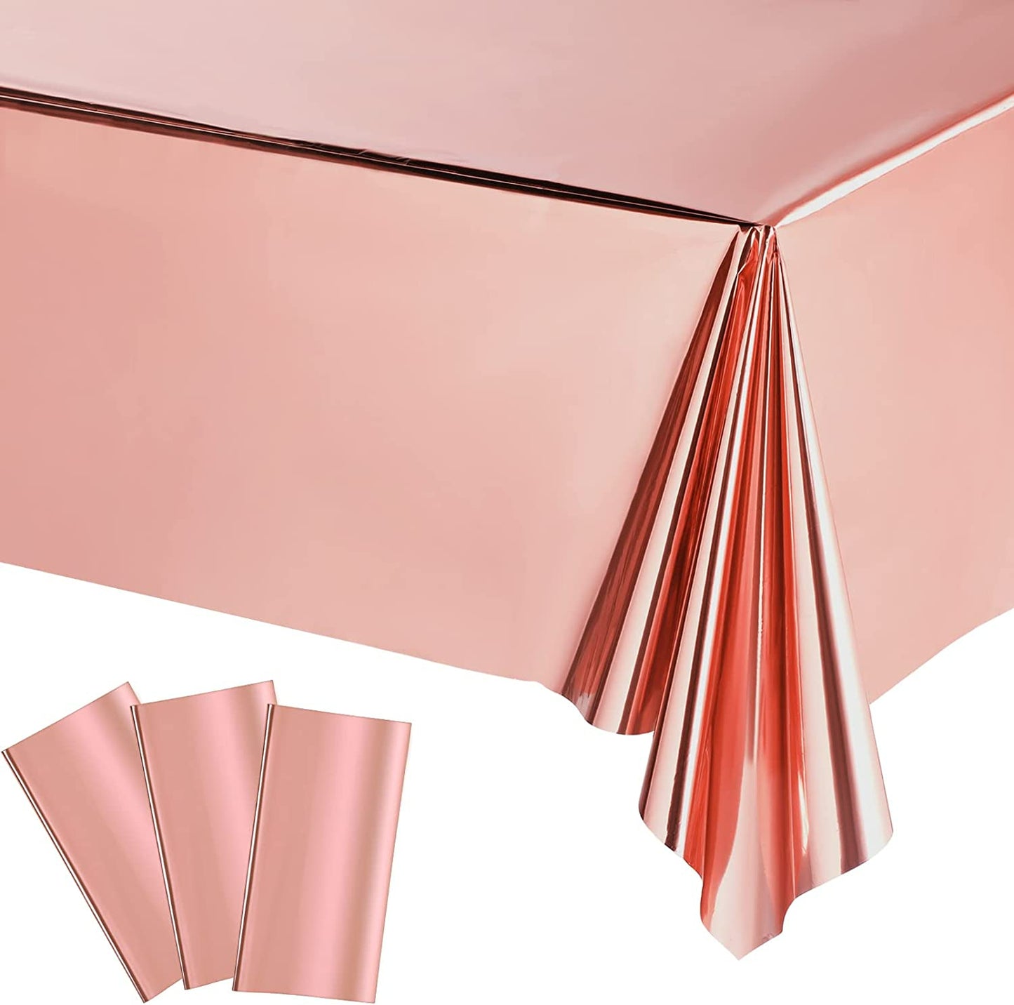 Metallic Tablecloth Disposable Foil Tablecloth Waterproof Shiny Plastic Table Cover Wedding Anniversary Birthday Party Decoration