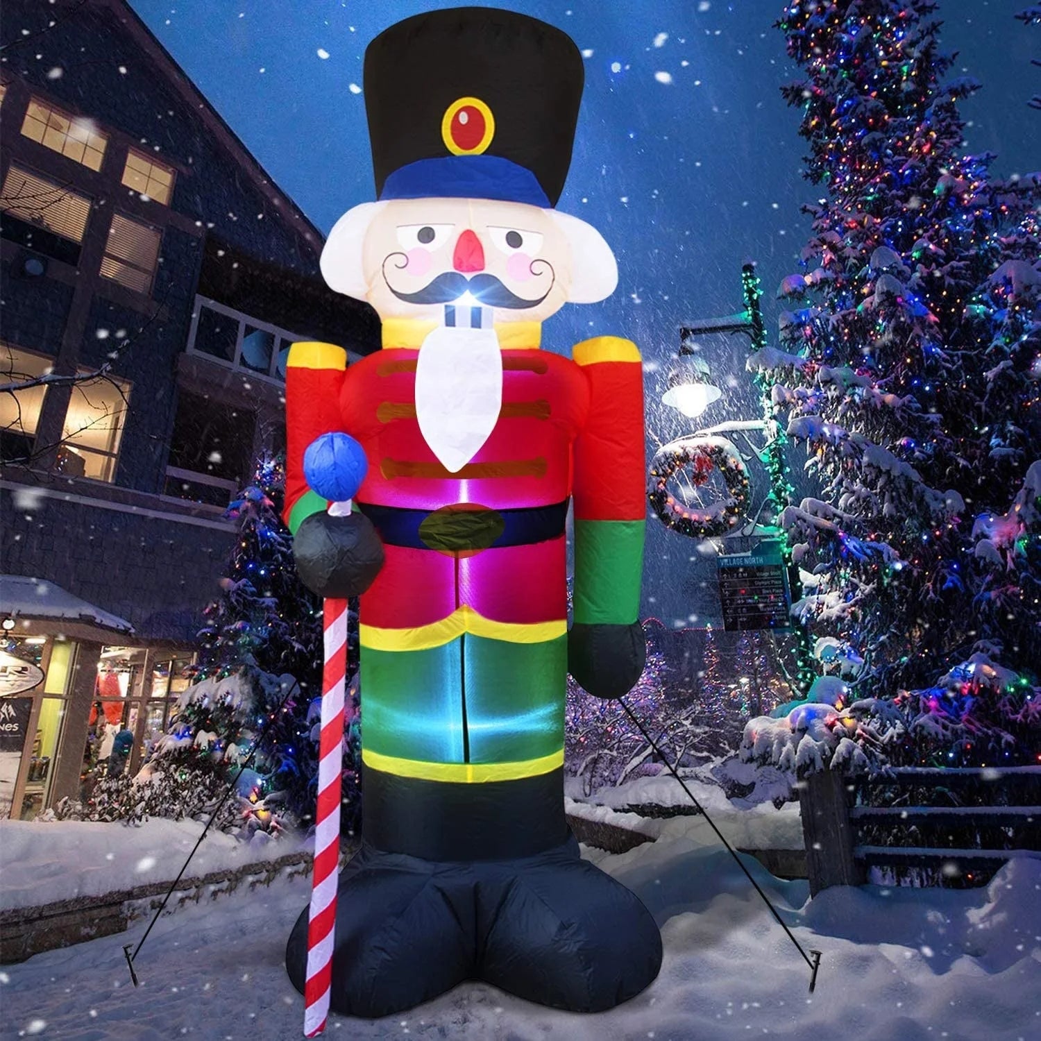 8-foot inflatable Nutcracker Christmas soldier walnut clip, outdoor decorations