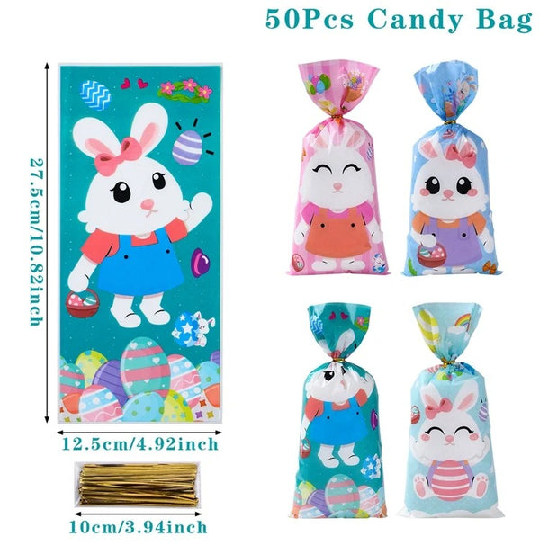 Easter 50pc Treat Party Bags Candy  cookie bag school - Preppy Kids (Grand Bazaar)