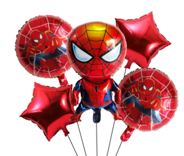 Spiderman Red 5PC Foil Balloon Set