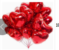10 PC Red Heart Foil Balloon set