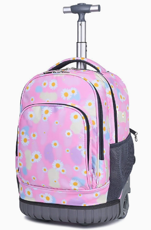Pink Daisy Trolley Backpack - Preppy Kids (Grand Bazaar)