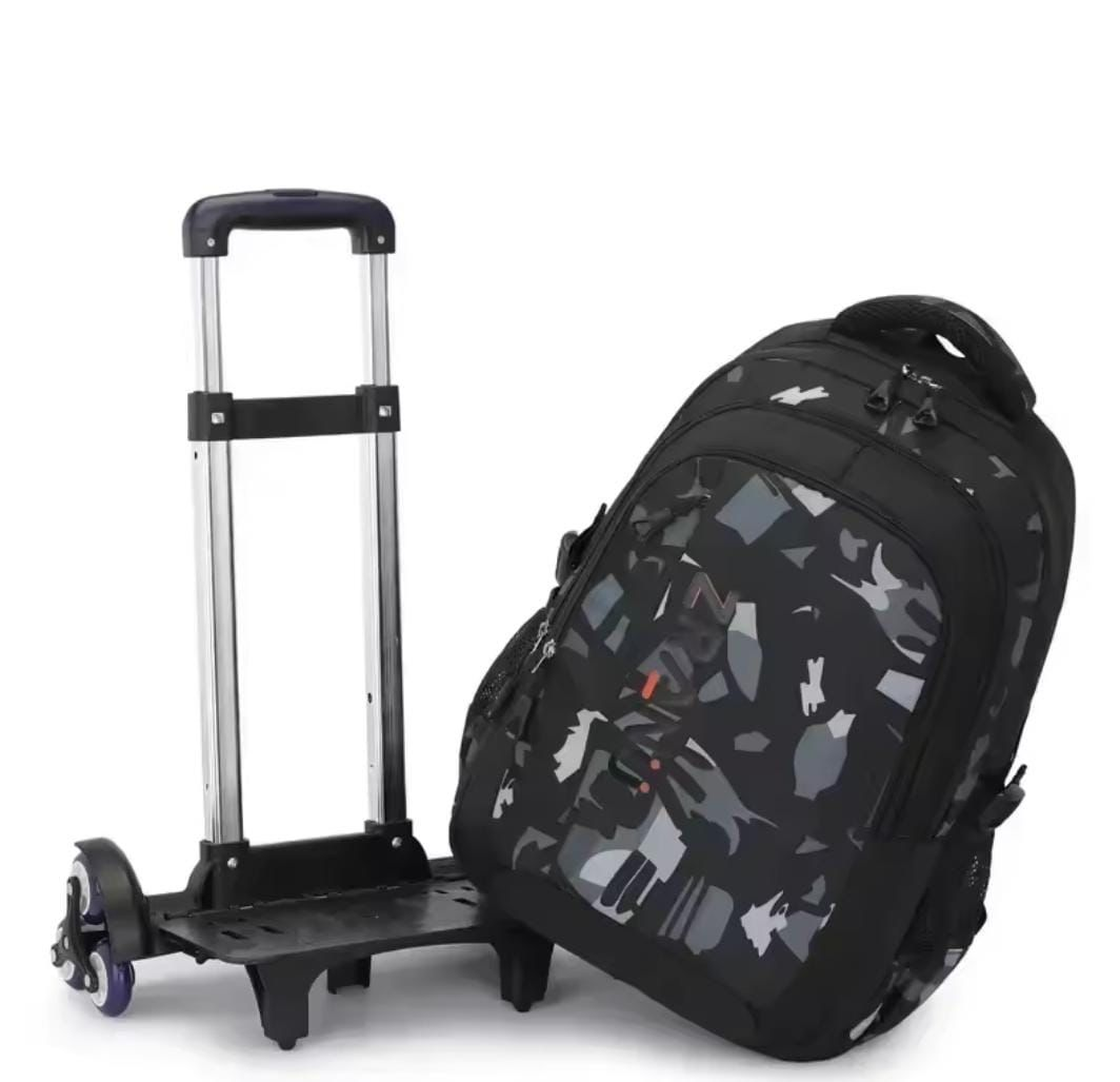 Black Camouflage Trolley Backpack - Preppy Kids (Grand Bazaar)