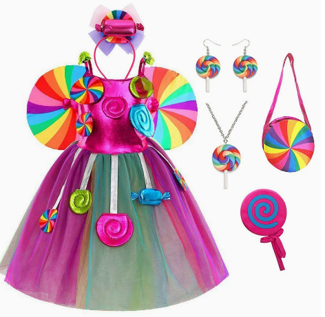 Candyland 6PC Cosplay Costume Outfit - Preppy Kids (Grand Bazaar)