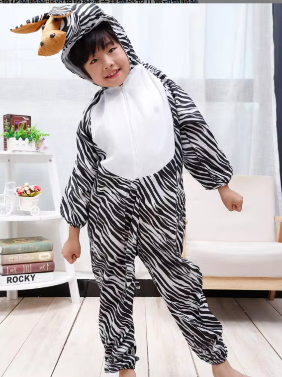 Zebra Kids Animal Zoo Costume Cosplay Outfit - Preppy Kids (Grand Bazaar)