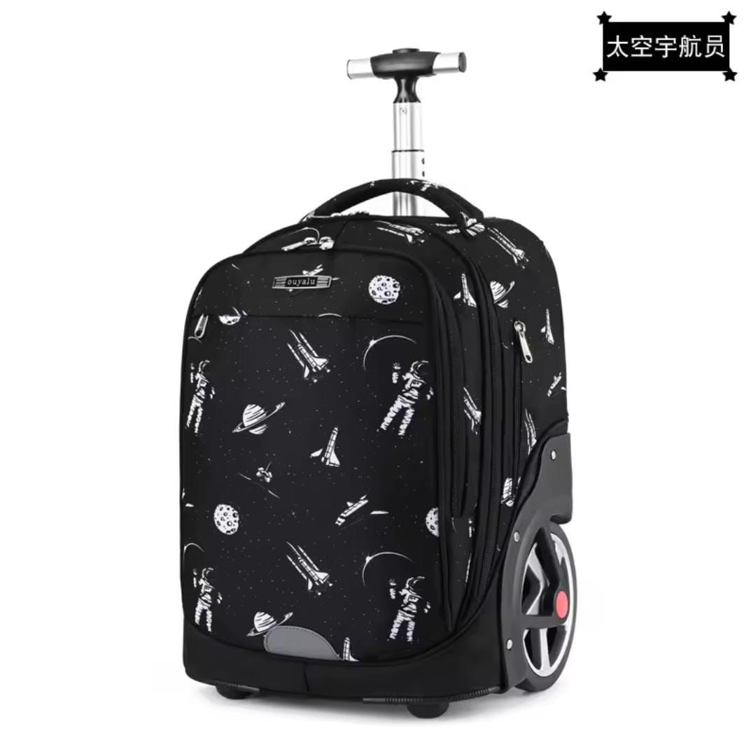Black Spaceman Trolley Backpack - Preppy Kids (Grand Bazaar)