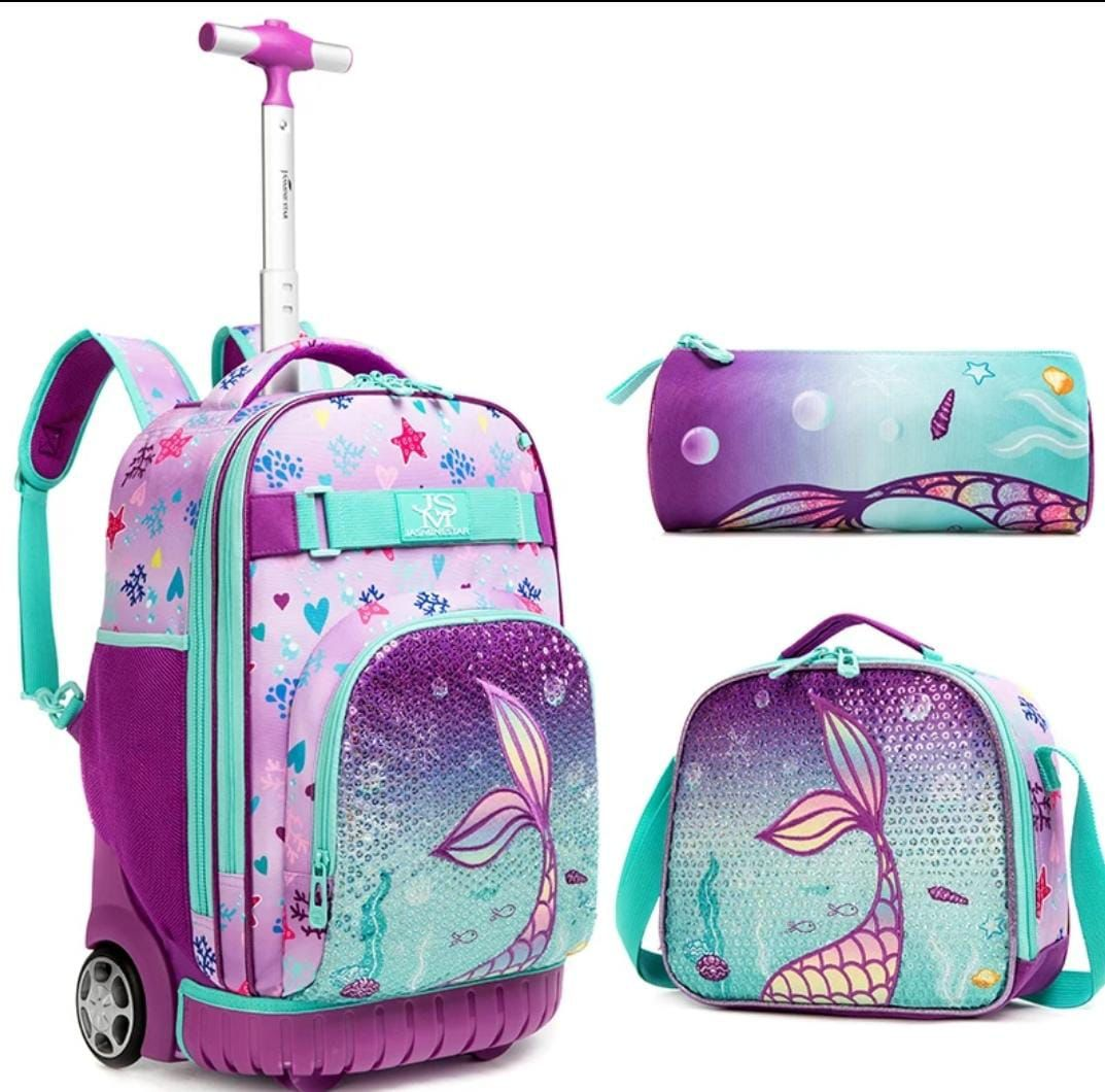 Mermaid Purple Fusion Ver 2 Trolley Bag 3PC Set - Preppy Kids (Grand Bazaar)