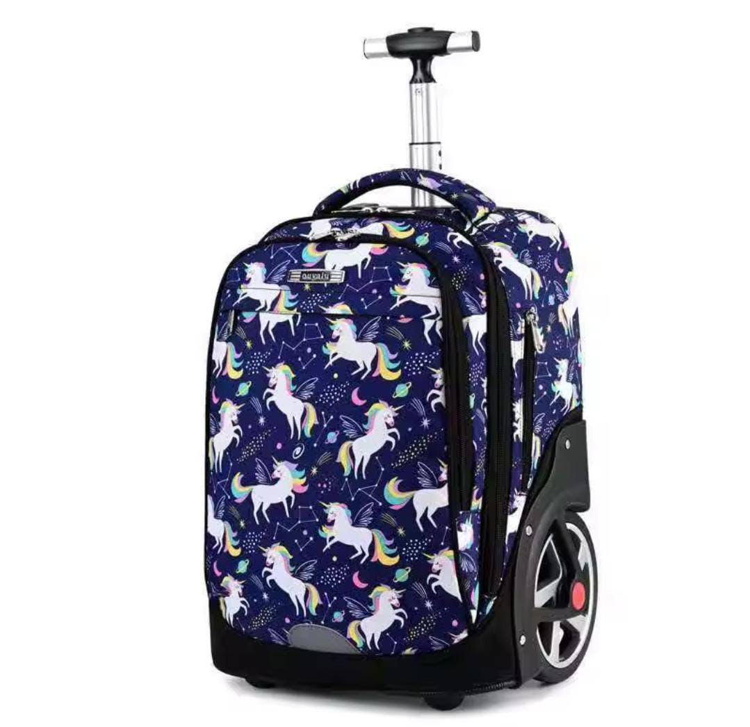 Navy Blue Unicorn Trolley Backpack - Preppy Kids (Grand Bazaar)