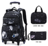 Black Outer Space 3PC Trolley Backpack Set - Preppy Kids (Grand Bazaar)