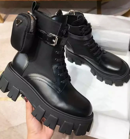 Black Chunky Combat Boot - Preppy Kids (Grand Bazaar)