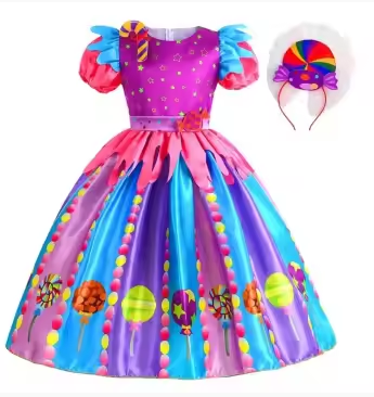 Candyland Rainbow Cosplay Costume Dress - Preppy Kids (Grand Bazaar)