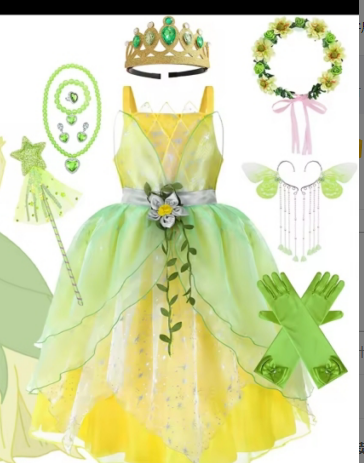 Princess Tiana Costume Coslay Dress - Preppy Kids (Grand Bazaar)