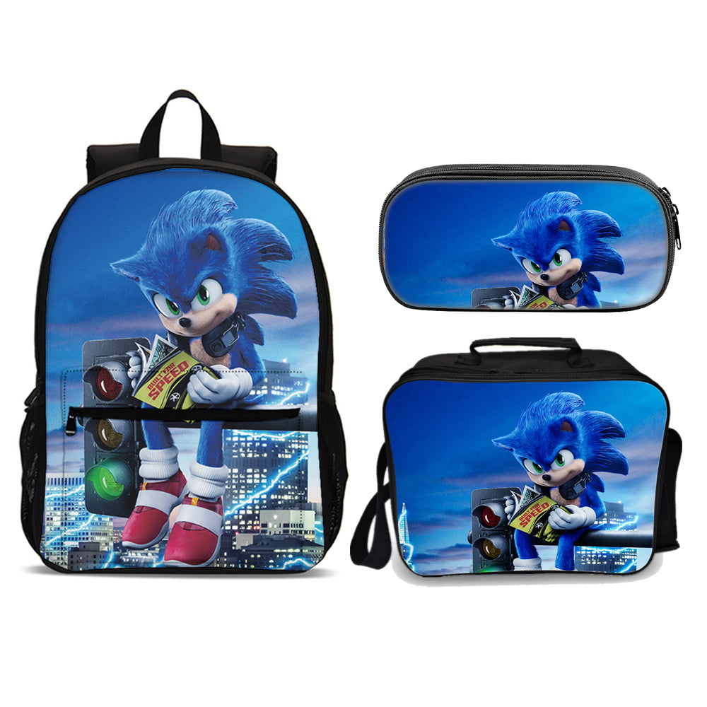 Sonic Traffic Light Edition set (3PC) USB Cable included &amp; port (Front zipper , upgraded lunch bag) No. 4