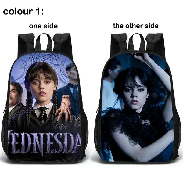 Wednesday 2nd edition 2 sided print backpack set (3PC) (17 inch size) - Preppy Kids (Grand Bazaar)