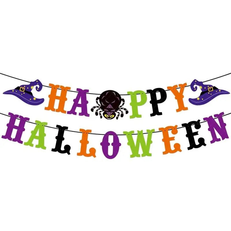 Halloween Banner &amp; Swirl Decorations