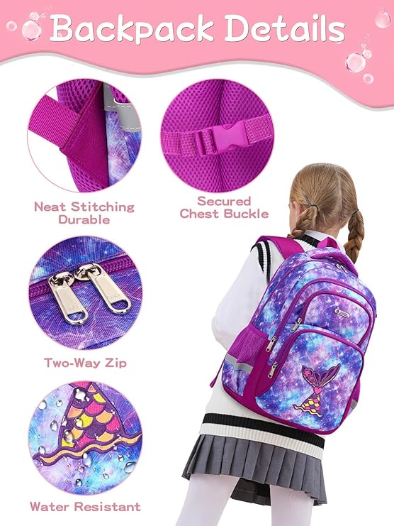 Mermaid Galaxy Fusion Bookbag set Purple