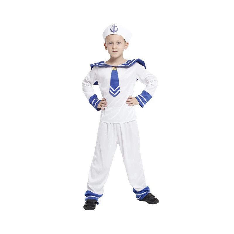 Blue Stripes Sailor Long Pants Costume Kids