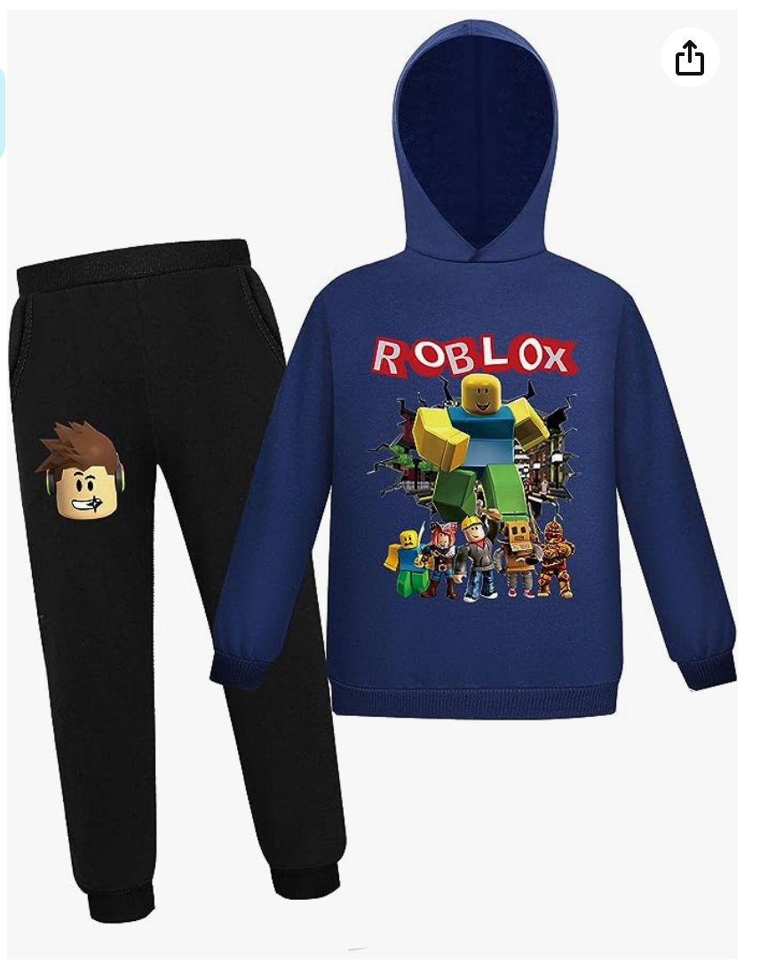 Roblox Track Suits BUILDERMAN CREW (Blue & BLACK pants) – Preppy Kids ...