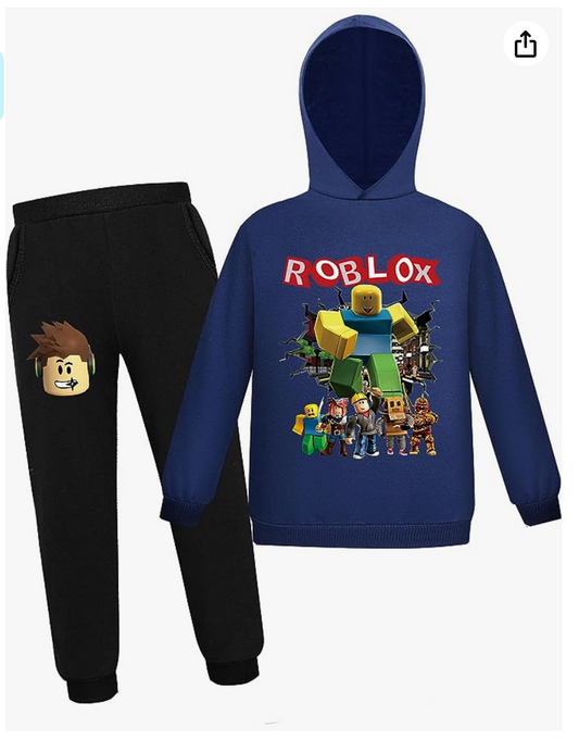 Roblox Track Suits BUILDERMAN CREW (Blue & BLACK pants)