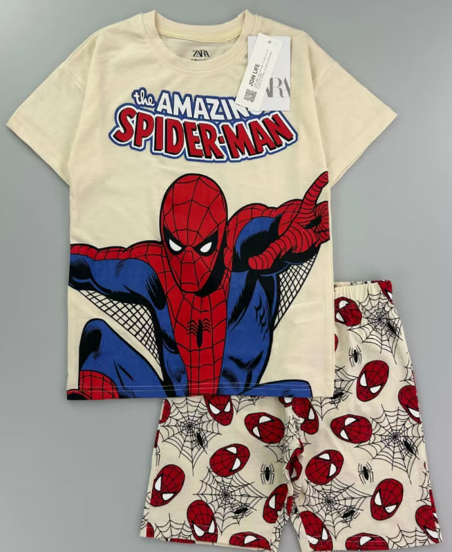 Zara the amazing spiderman short sleeve and pants 2pc set
