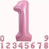 40" Number Pink Foil Helium Balloons (40 inch).  1 to 9 - Preppy Kids (Grand Bazaar)