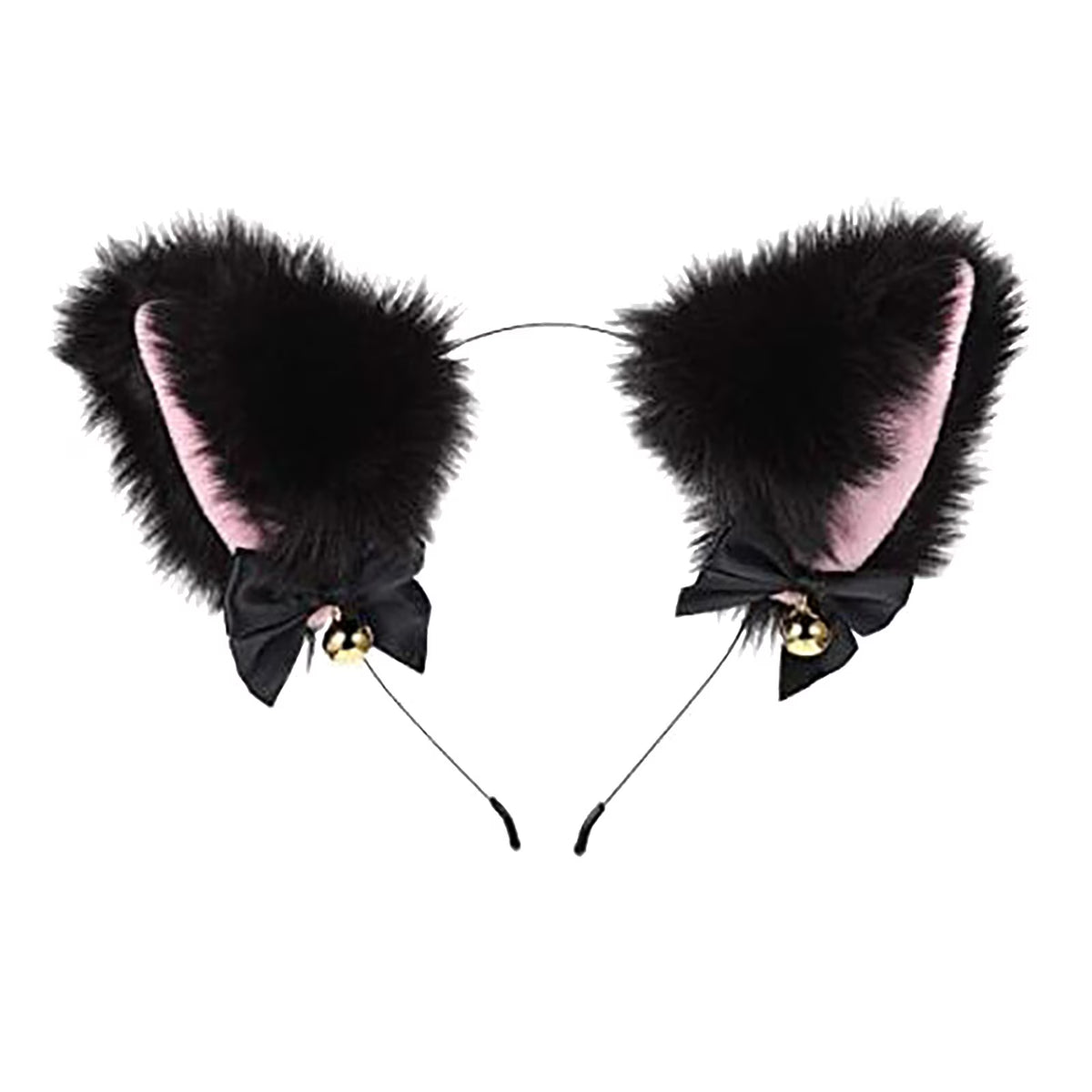 Fluffy Cat Ear Decorated With Small Bells And Bows Headbands