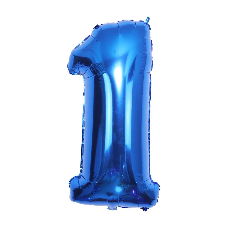 32&quot; Number Blue Foil Helium Balloons (32 inch).  1 to 9